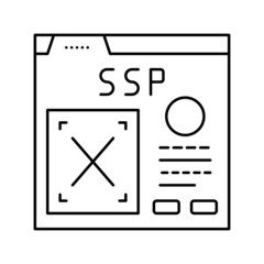 supply-side platform line icon vector illustration