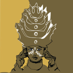 Illustration of the bride's crown Mandailing north sumatra 