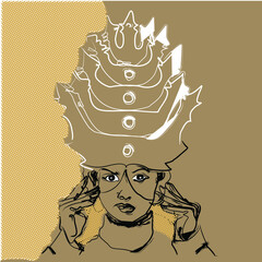 Illustration of the bride's crown Mandailing north sumatra  © klopo