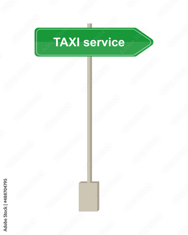 Wall mural taxi service sign