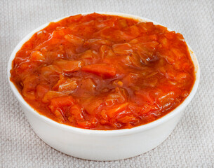 South African vegetable relish or side dish called Chakalaka, originating from townships