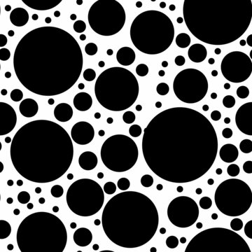 Abstract background with black circles. Seamless pattern