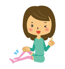 フットケア　人　三頭身　イラスト