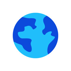 World globe icon vector graphic illustration in blue
