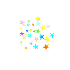 Rainbow Festive Confetti. Carnival Star Falling.