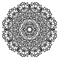 マンダラアート(線画・花)