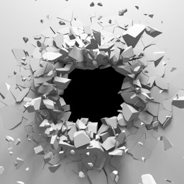 Exploding wall with free area on center