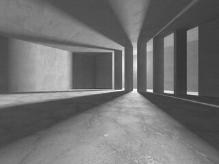 Abstract architecture background. Empty rough concrete interior