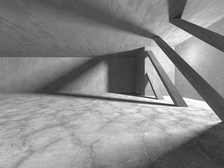 Abstract architecture background. Empty rough concrete interior