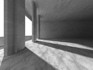 Abstract architecture background. Empty rough concrete interior