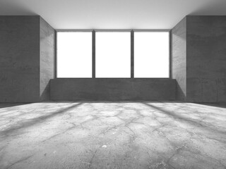 Abstract architecture background. Empty rough concrete interior