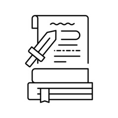 history book line icon vector illustration