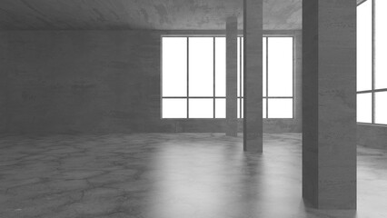 Abstract architecture interior background. Empty concrete room