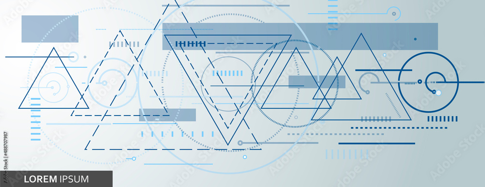 Aufkleber connect triangle cover design. dotted lines and circles polygonal triangles illustration. vector bac