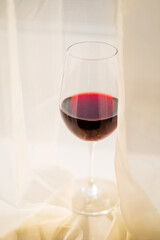 red wine in the glass