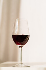 red wine in the glass