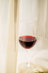 red wine in the glass