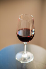 red wine in the glass