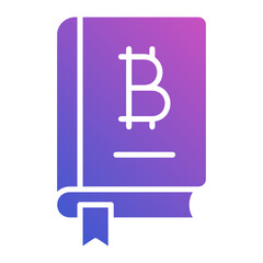 Bitcoin book flat gradient icon. Can be used for digital product, presentation, print design and more.