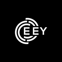EEY letter logo design on black background. EEY creative initials letter logo concept. EEY letter design.