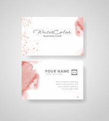 Abstract splashed watercolor business card