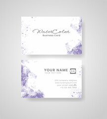 Abstract splashed watercolor business card