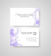 Abstract splashed watercolor business card