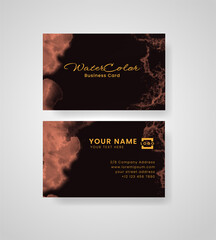 Fototapeta premium Abstract splashed watercolor business card