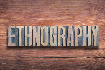 ethnography word wood - obrazy, fototapety, plakaty