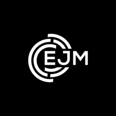 EJM letter logo design on black background. EJM creative initials letter logo concept. EJM letter design.