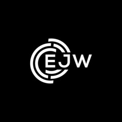 EJW letter logo design on black background. EJW creative initials letter logo concept. EJW letter design.