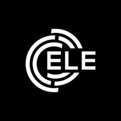 ELE letter logo design on black background. ELE creative initials letter logo concept. ELE letter design.