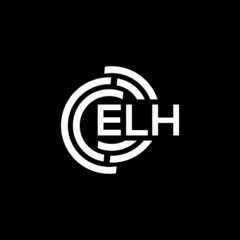 ELH letter logo design on black background. ELH creative initials letter logo concept. ELH letter design.