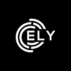 ELY letter logo design on black background. ELY creative initials letter logo concept. ELY letter design.