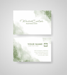 Abstract splashed watercolor business card