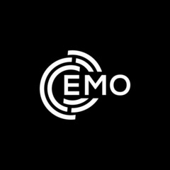 EMO letter logo design on black background. EMO creative initials letter logo concept. EMO letter design.