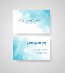Abstract splashed watercolor business card