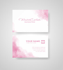 Abstract splashed watercolor business card