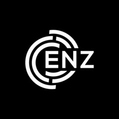 ENZ letter logo design on black background. ENZ creative initials letter logo concept. ENZ letter design.