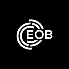 EOB letter logo design on black background. EOB creative initials letter logo concept. EOB letter design.