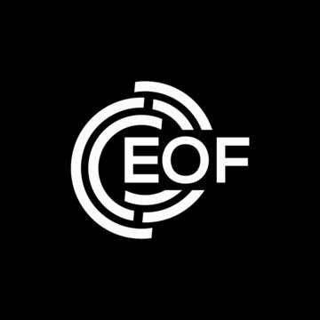 EOF letter logo design on black background. EOF creative initials letter logo concept. EOF letter design.