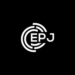EPJ letter logo design on black background. EPJ creative initials letter logo concept. EPJ letter design.
