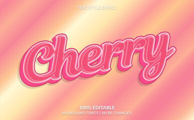 Editable Text Effect,  Cherry Text Style	