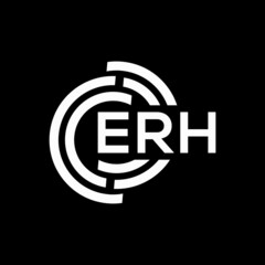 ERH letter logo design on black background. ERH creative initials letter logo concept. ERH letter design.