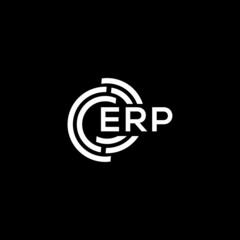 ERP letter logo design on black background. ERP creative initials letter logo concept. ERP letter design.
