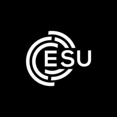 ESU letter logo design on black background. ESU creative initials letter logo concept. ESU letter design.