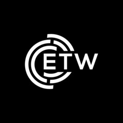 Obraz premium ETW letter logo design on black background. ETW creative initials letter logo concept. ETW letter design.
