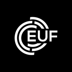 EUF letter logo design on black background. EUF creative initials letter logo concept. EUF letter design.