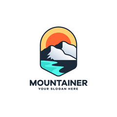 Mountain Lake Illustration Logo
