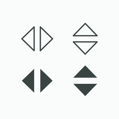 arrow button icon vector set 